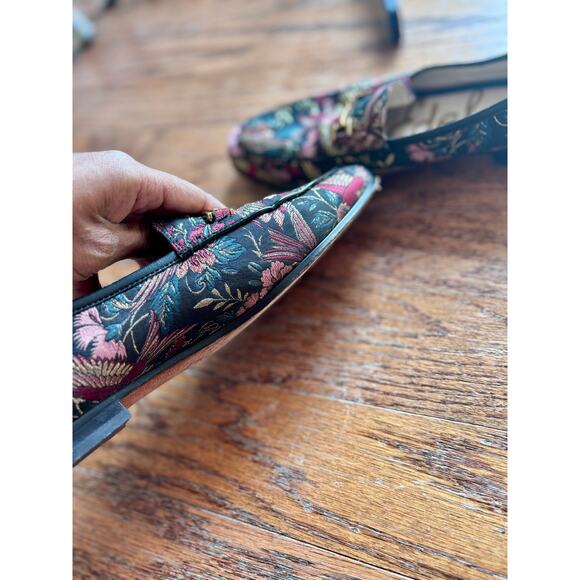 Sam Edelman Brocade Horsebit Loafers – Floral Jacquard Slip-On Flats, Size 9 - Picture 3 of 4